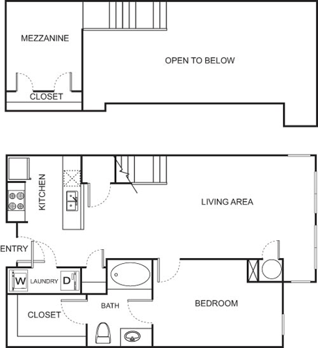 One Bedroom- 4136 Floorplan Image